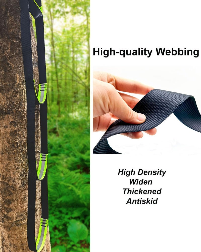 MLNSUNNY Double-Thickened and Widened 4-Step Climbing Aider for Hunting Tree Steps,Fall-preventing Adjustable Hook and Loop Design for a Wide Range of Climbing Stick,Easy-to-use Lightweight Rope Aid - Image 2